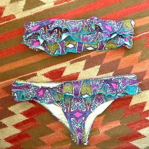 Onda de Mar sz S ruffle, strapless bikini